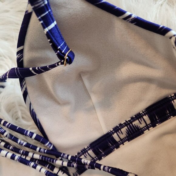 Athleta Aqualuxe Print Molded Bikini Top Blue Swimwear Women’s Sz XS NWT‎ - Picture 9 of 14